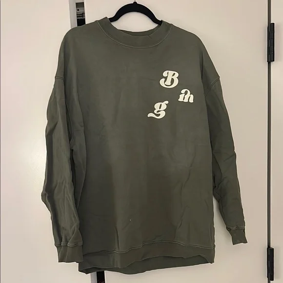 Anine Bing Green and White Casual Crew Neck Sweatshirt - Picture 5 of 8